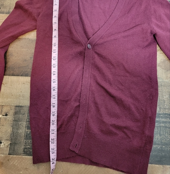 Medium WJK Maroon Wine Raspberry Cardigan - Picture 5 of 6